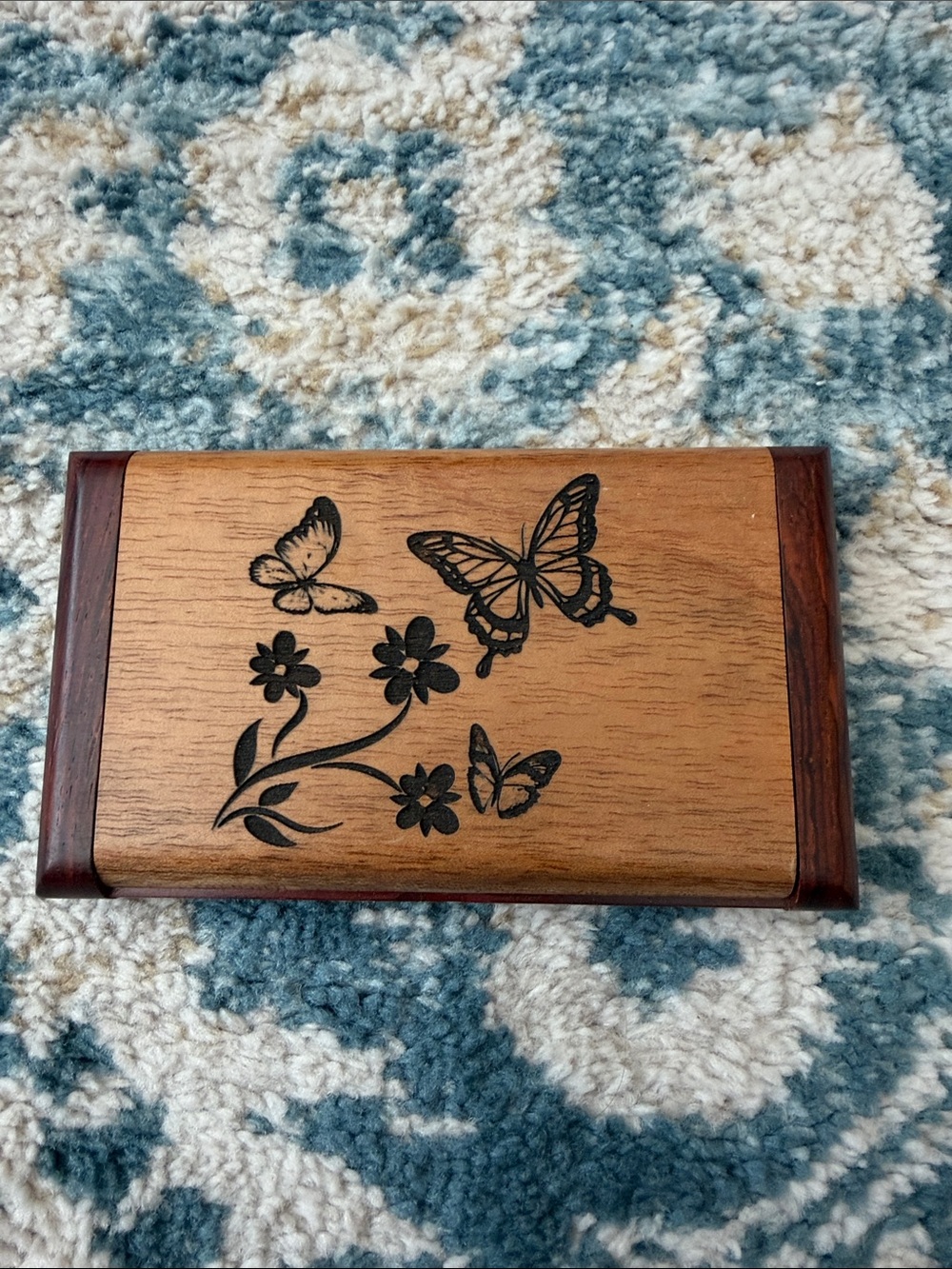 Source Unknown Costa Rican Brown and Dark Brown Butterfly Business Card Case